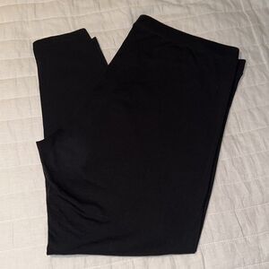 M&S Collection 16P Black Knit Seamless Sides Lounge Cotton Leggings